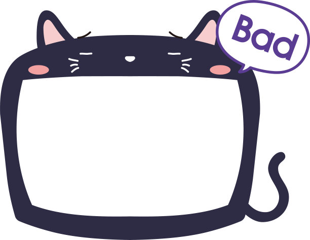 可爱的黑猫白板图片下载