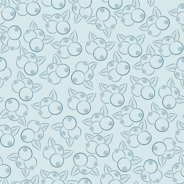 天然新鲜有机森林蓝莓无缝图片下载