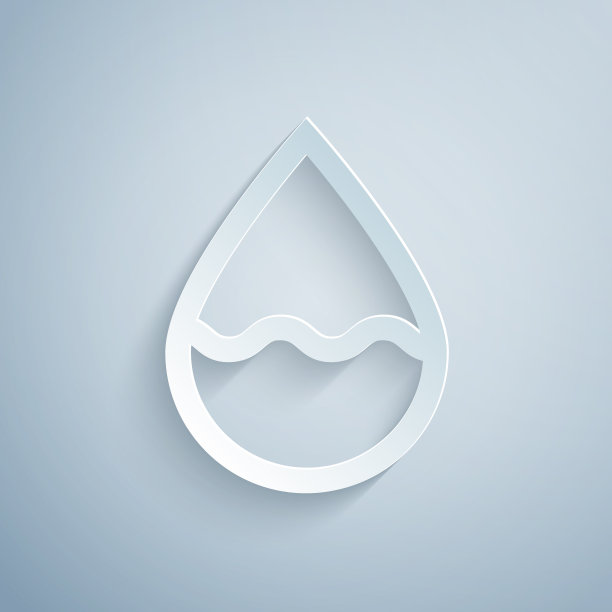 剪纸水滴图标孤立在灰色图片下载