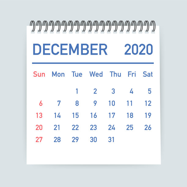 2020年12月日历叶2020年日历平图片下载