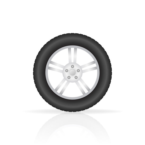 逼真的闪光盘汽车车轮轮胎组图片下载