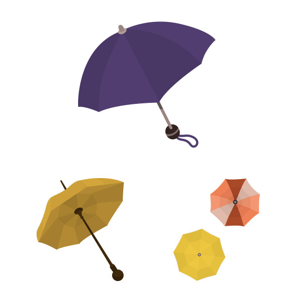 雨伞和雨标志集图片下载