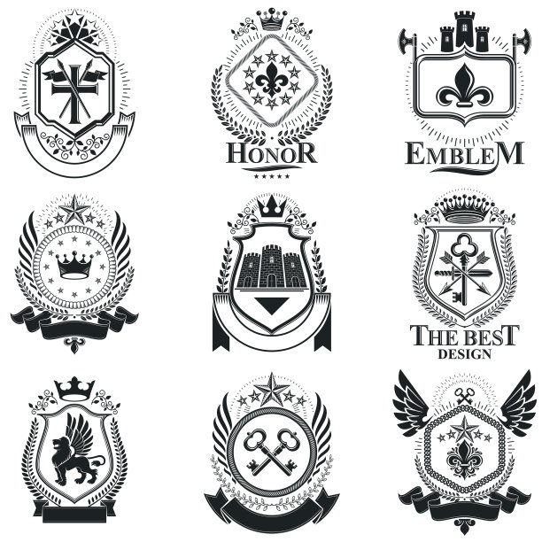 纹章的大衣手臂复古的标志上等的高图片下载