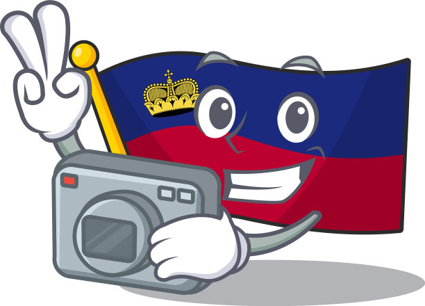 摄影师将列支敦士登的国旗折叠在上面图片下载