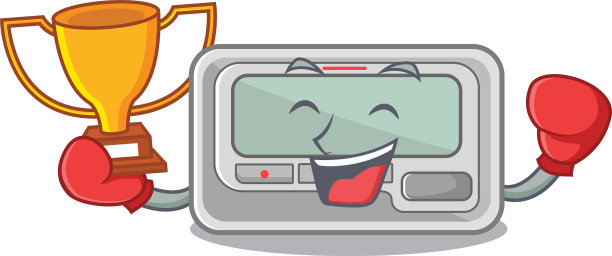 拳击冠军寻呼机卡通孤立与图片下载