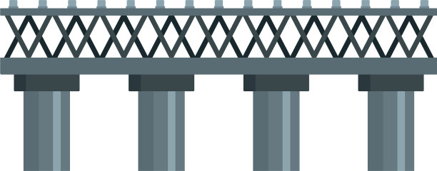 旧铁路桥图标扁平化风格图片下载