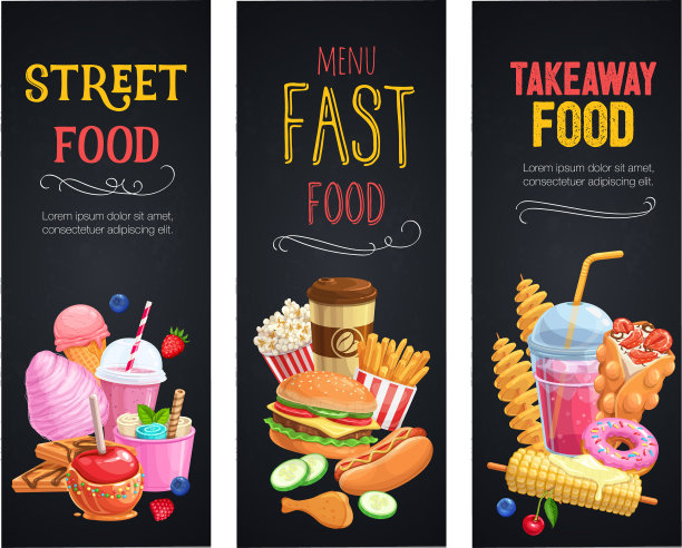 街头食品的横幅图片下载