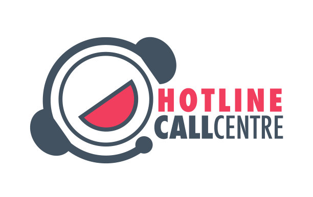 热线电话中心红色和灰色图形标志图片下载