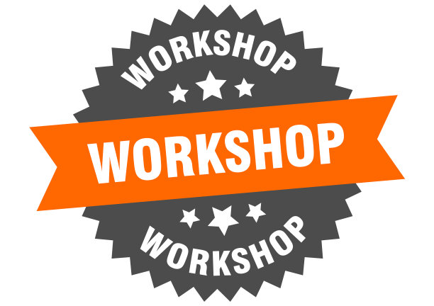 车间标志车间橙黑色圆形带图片下载