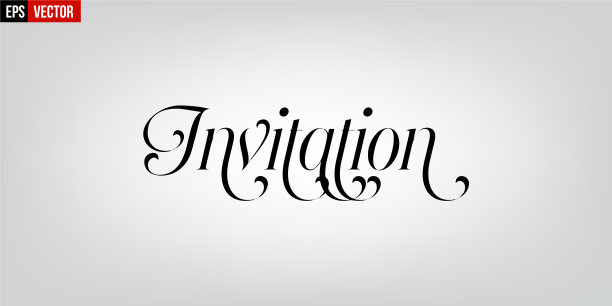 邀请英文排版在灰色背景图片下载