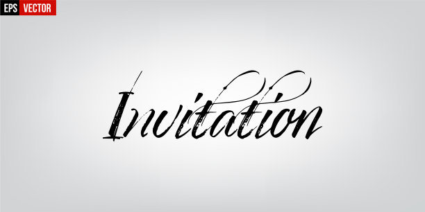 邀请英文排版在灰色背景图片下载