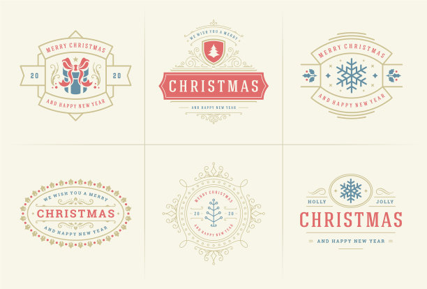 圣诞装饰标签和徽章集图片下载