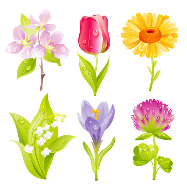 花卉图标设置卡通花卉开花春天图片下载