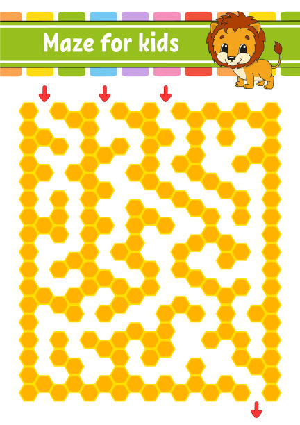 迷宫游戏，为孩子提供有趣的迷宫教育图片下载