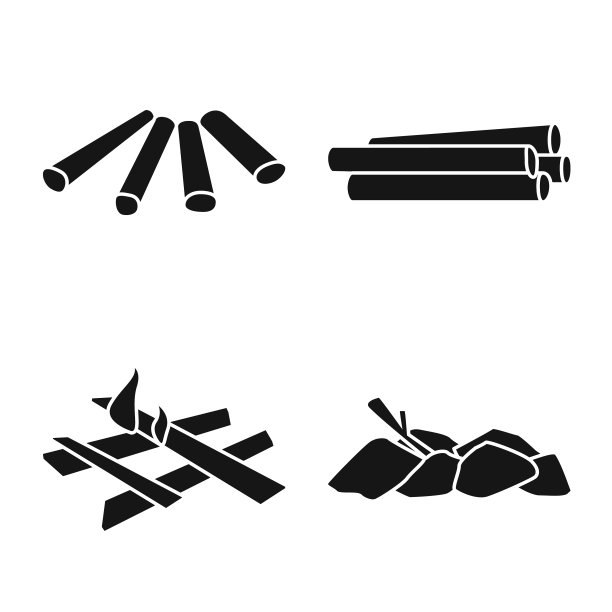 孤立物体粗糙和林业标志集图片下载