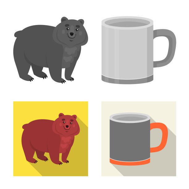 孤立的对象cookout和野生动物图标设置图片下载