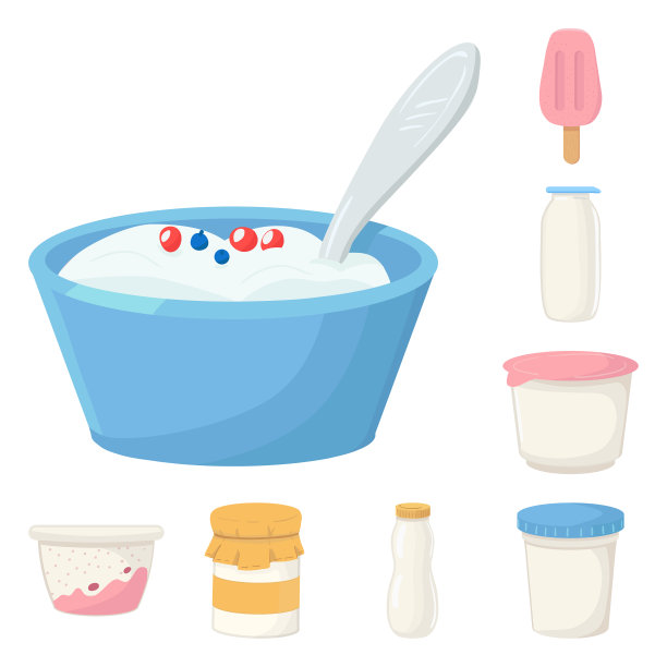 乳制品和新鲜的图标集图片下载