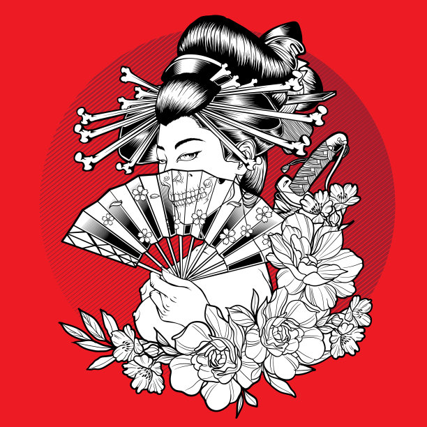 艺妓吹头盖骨花美图片下载