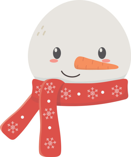 雪人脸上带着围巾庆祝快乐图片下载