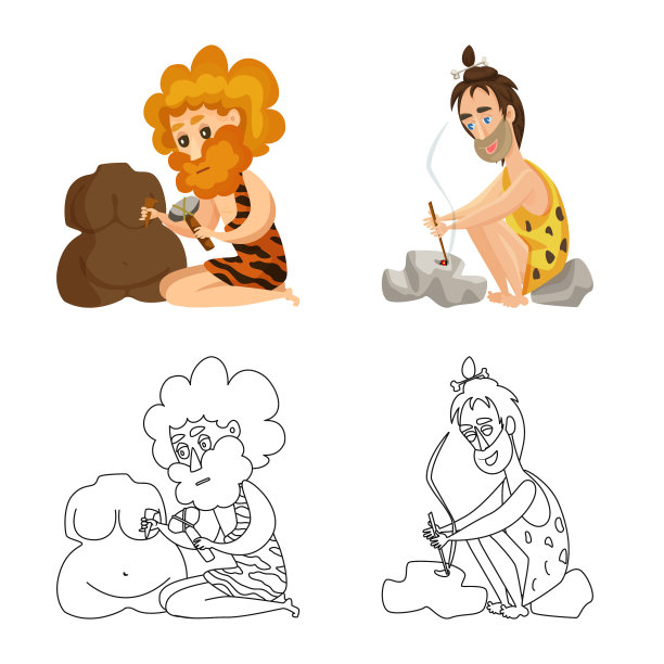 孤立的物体进化和史前标志图片下载