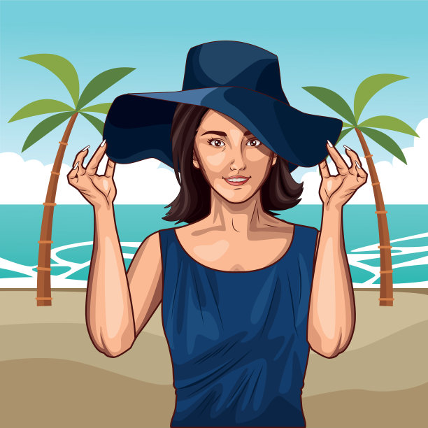 波普艺术美女卡通图片下载