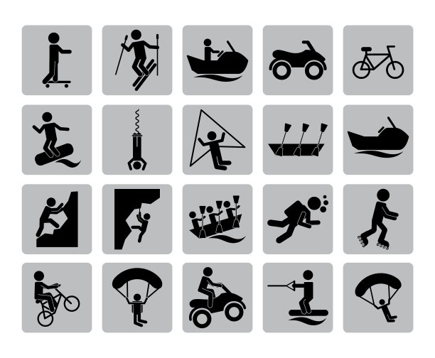 极限运动图标集设计图片下载
