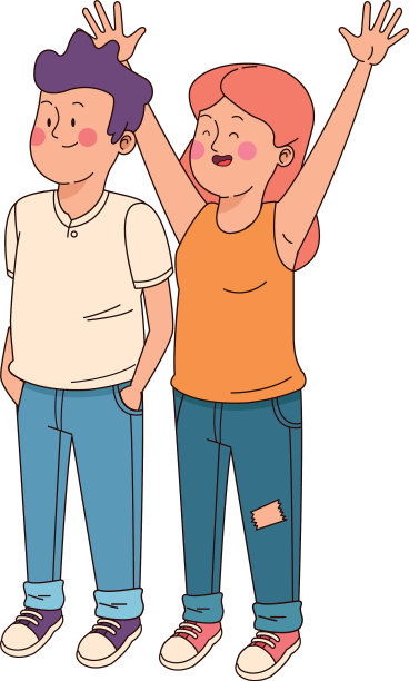 青少年朋友微笑和问候图片下载