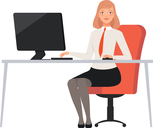 坐在桌旁工作的女商人图片下载