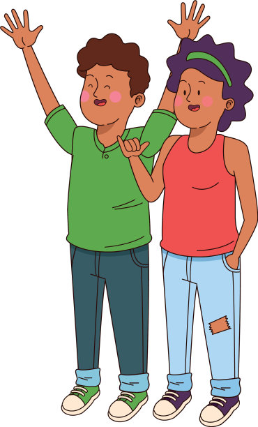 青少年朋友微笑和问候图片下载
