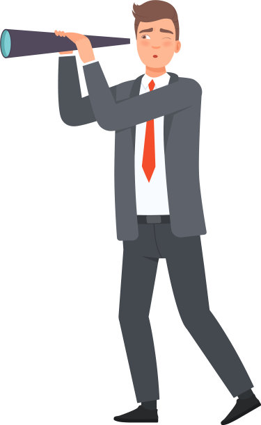 商业眼光带着商人的望远镜图片下载