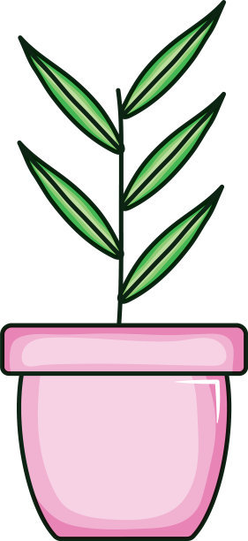 枝带叶栽于陶罐内图片下载