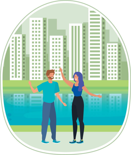 年轻的情侣在公园里庆祝图片下载