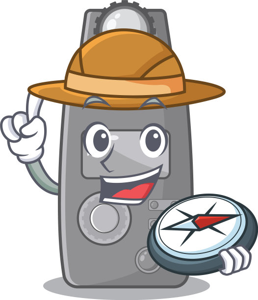 探测仪在卡通桌上图片下载