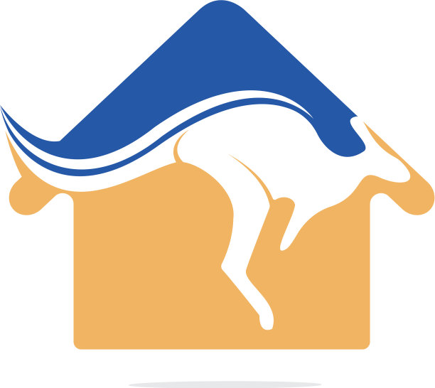 袋鼠居家造型标志设计理念图片下载