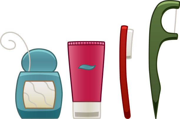 设置牙线牙膏和牙刷图片下载