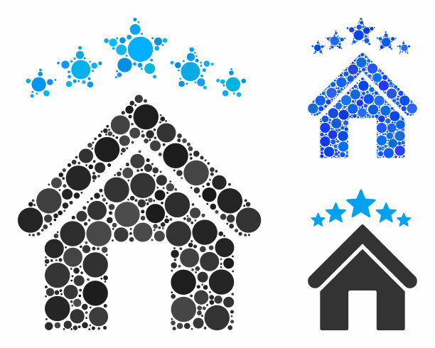 公寓星星组成图标圆点图片下载