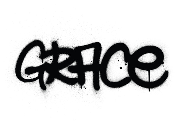 涂鸦优雅的字喷在黑色的白色图片下载