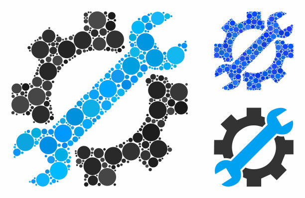 服务工具马赛克图标圈图片下载