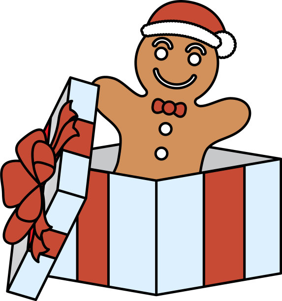 圣诞礼盒与姜饼礼物图片下载