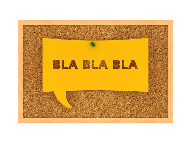 软木板与BLA BLA气泡语音- 3D渲染图片下载