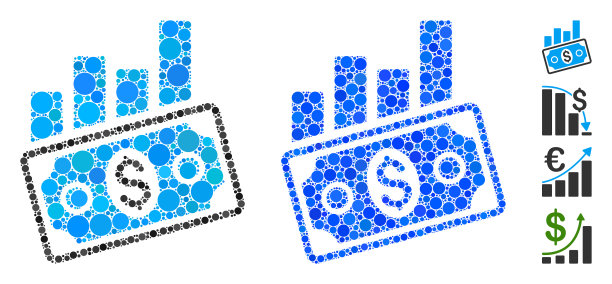 销售条形图马赛克图标球形物品图片下载