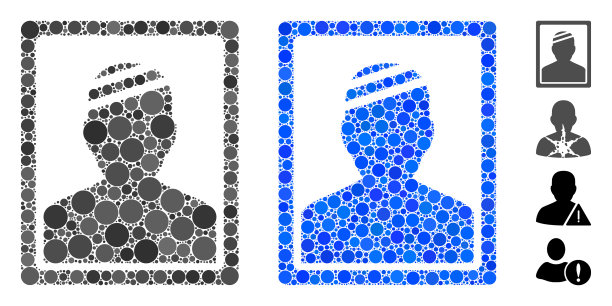 病人照片马赛克图标圆点图片下载