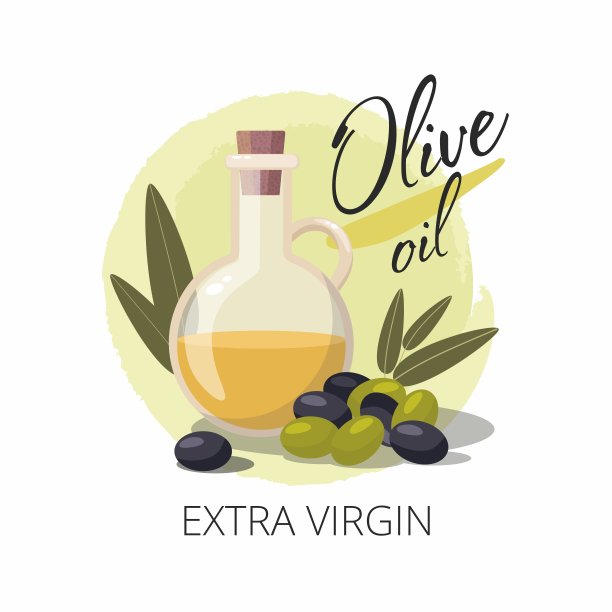 一瓶橄榄油和带叶子的橄榄。图片下载
