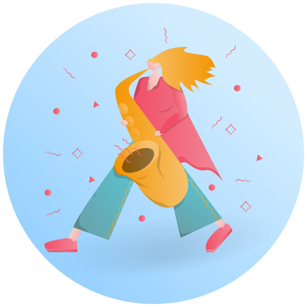 拿着萨克斯管走在街上的女人。在乐器上演奏爵士乐的流行风格的人物。矢量插画的音乐家女孩。旗帜音乐会，派对邀请，节日海报的概念图片下载