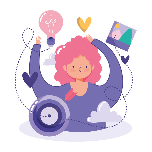 人创意科技，女孩目标创意照片爱卡通图片下载