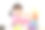 蹒跚学步的女孩在白色背景下在家假装玩婴儿护理素材图片
