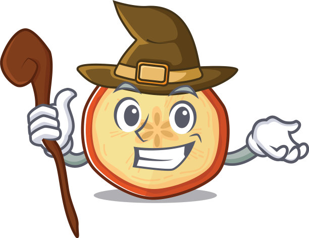 卡通吉祥物风格的苹果薯条装扮成图片下载