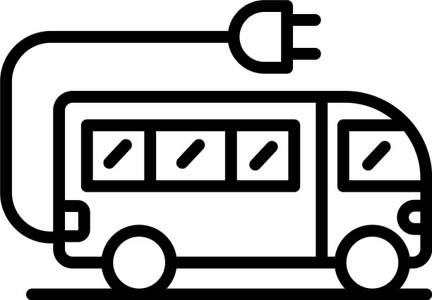 电动校车图标轮廓风格图片下载