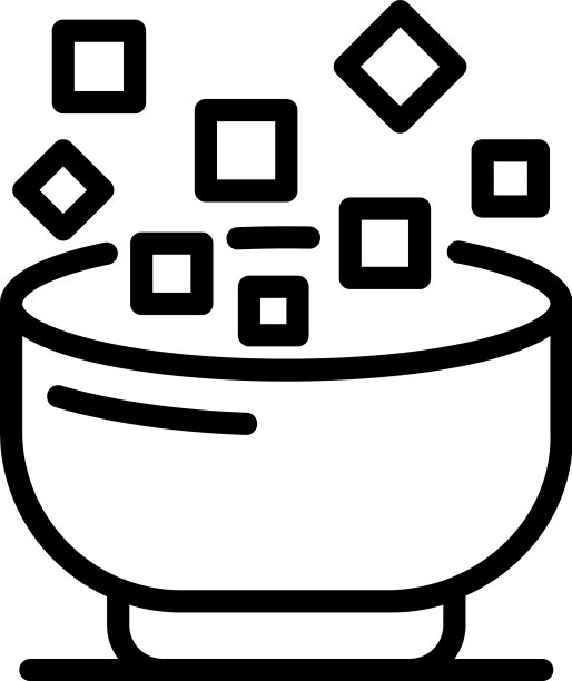 方糖在碗图标轮廓风格图片下载