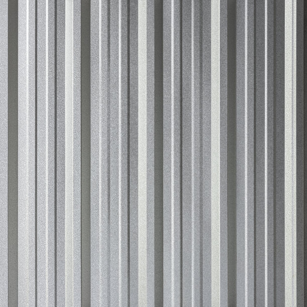 镀锌金属屋面板背景显示脊廓纹理。图片下载